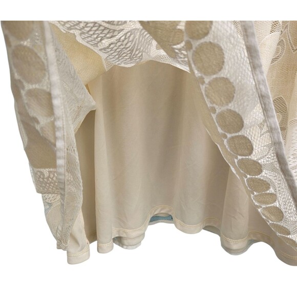 Old Navy Womens XL Babydoll Dress Emboroidered Mesh Overlay Cottagecore Wedding - Picture 4 of 10